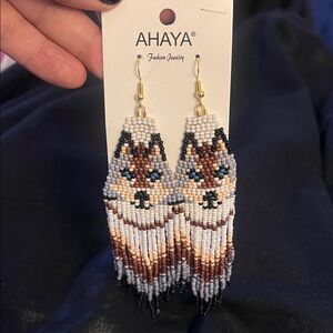 AHAYA beaded earrings with gold posts